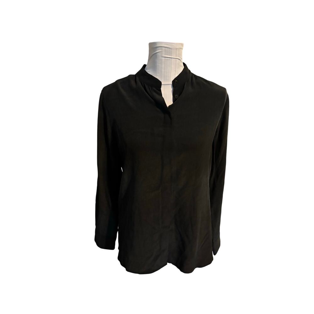 Grana Black 100% Silk Blouse Size S